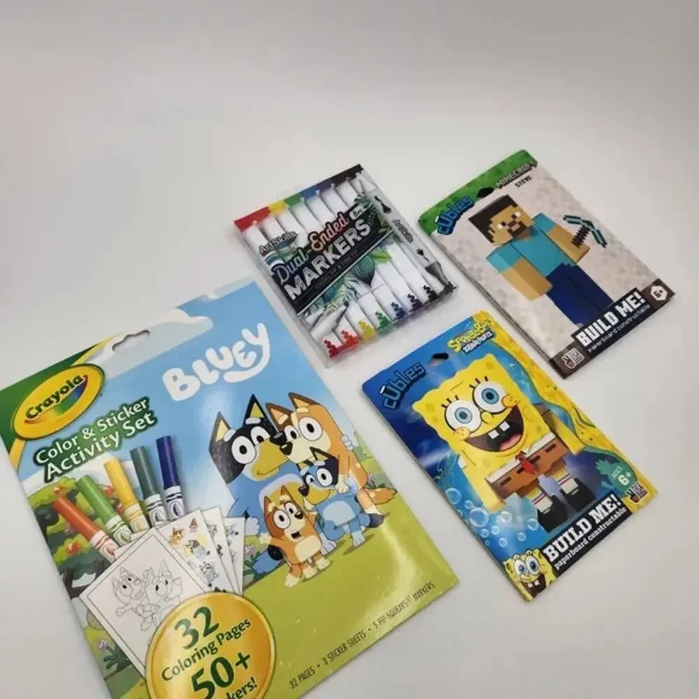 Crayola Bluey Color & Sticker Activity Set, Markers,Build Me SpongBob Mine craft